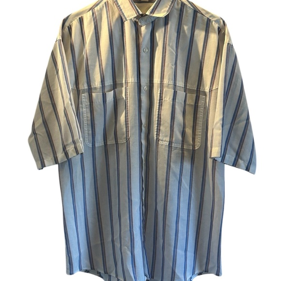 Vintage The Fox Collection Striped Button Down Shirt Large - Picture 1 of 4